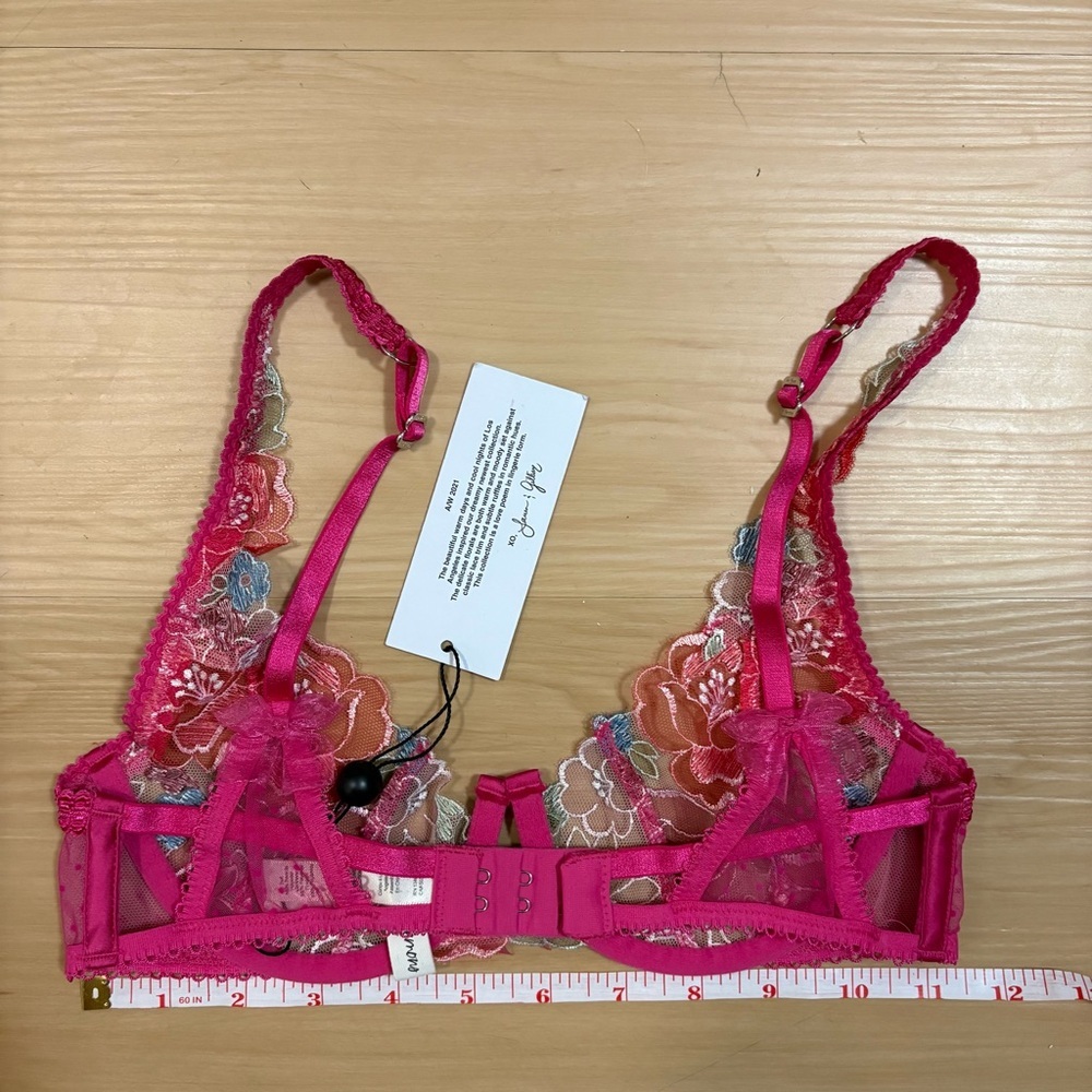 Love & Lemons Luella Underwire Lace Bra XS BNWT Floral Sheer Lingerie Coquette - Picture 9 of 10